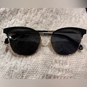Polaroid Gold Frame Sunglasses with Black Lenses